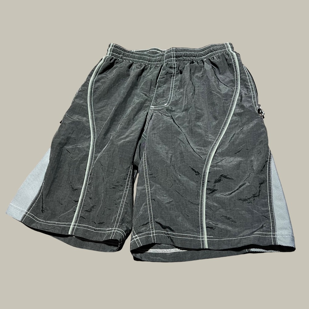 Louis Garneau Mens Black Padded Cycling Shorts Large Zipper Pockets Drawstring